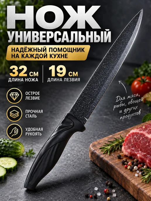 MarketMaster Набор кухонных ножей универсальных 5шт в коробке, 5 шт, фото 6