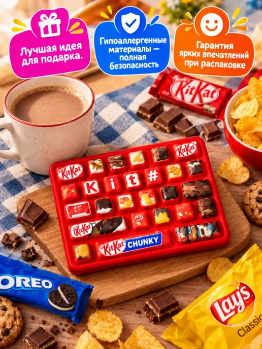 VN KIDS Игрушка сквиш антистресс мягкая клавиатура, синий, фото 4
