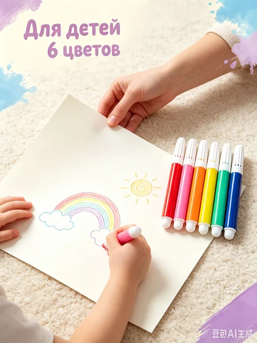 Набор акварельных маркеров, 6 шт, 6 шт, фото 2