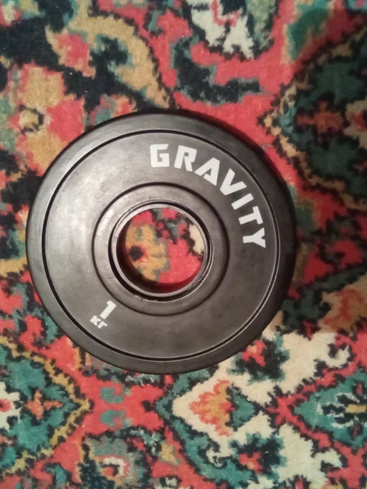 Диски Gravity 1 кг, новые (каучук), 50 мм, 1 кг