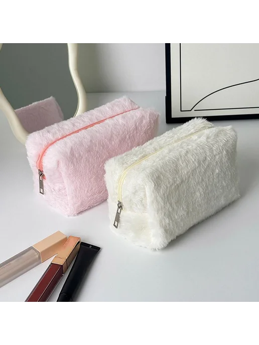 Косметичка из искусственного меха с молнией, вариант, фото 3