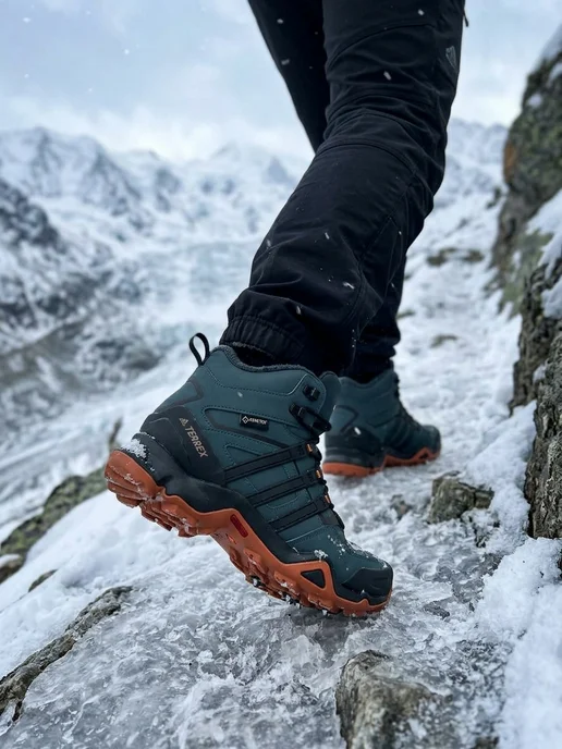 УЛИЦАкомфорт Кроссовки Adidas Terrex с мехом, зеленый, фото 2