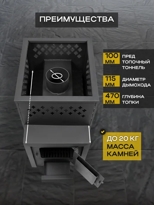 Радуга тепла Печь банная Радуга ПБ 10, вариант, фото 8