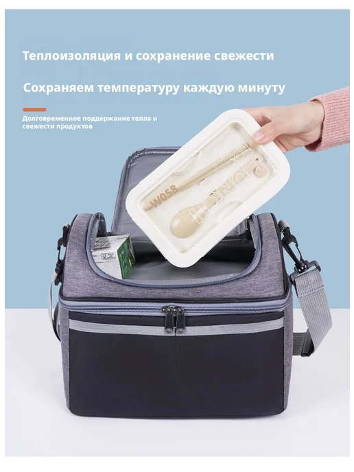 Термосумка двухслойная через плечо, вариант, фото 8