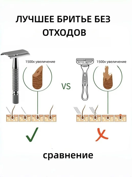 Мужская двусторонняя ручная бритва.Т-образная конструкция ле, вариант, фото 7