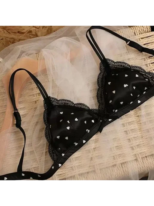 Banerdanni Комплект белья из сатина и кружева, черный, фото 5