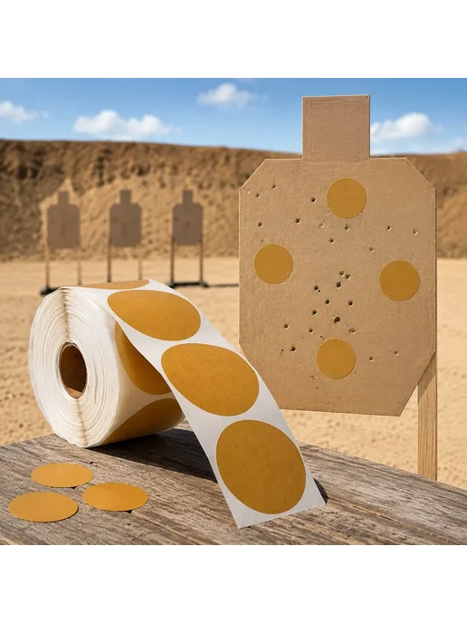 Нет бренда Наклейки для ремонта мишеней IDPA IPSC USPSA 1 1.5 2 дюйма, желтый, фото 2
