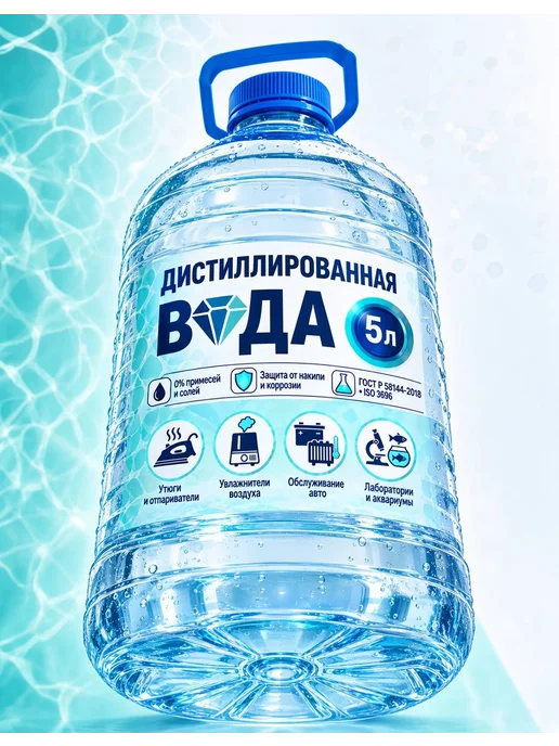 Вода дистиллированная 5л, 5 л, фото 2