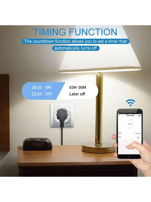 Нет бренда Умная розетка Wi-Fi EU16A 20A Smart Life, вариант, фото 3