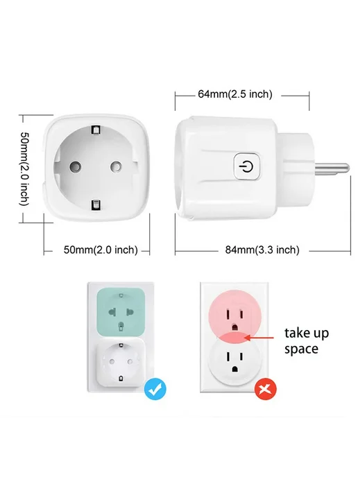 Нет бренда Умная розетка Wi-Fi EU16A 20A Smart Life, вариант, фото 4