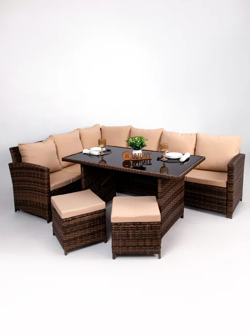MyHome Комплект садовой мебели из ротанга, угловой диван, вариант