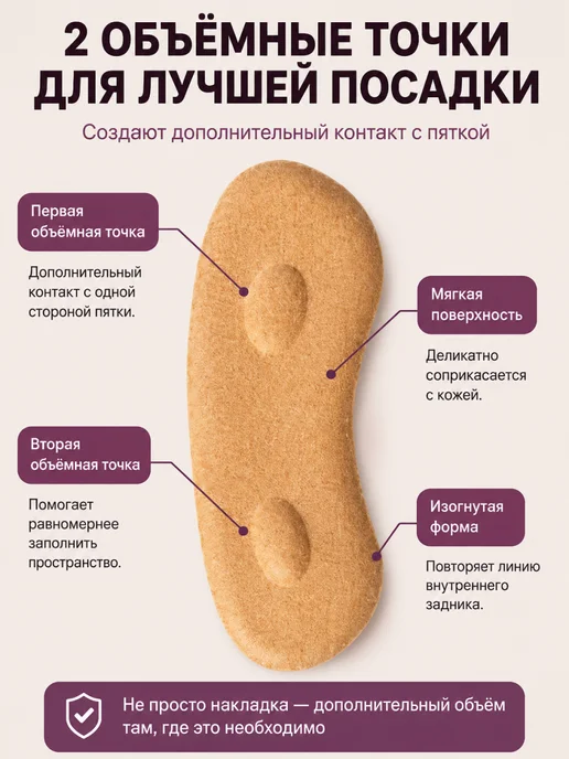 Пяткоудерживатели для обуви многоразовые бежевые, 2 шт, 2 шт, фото 4