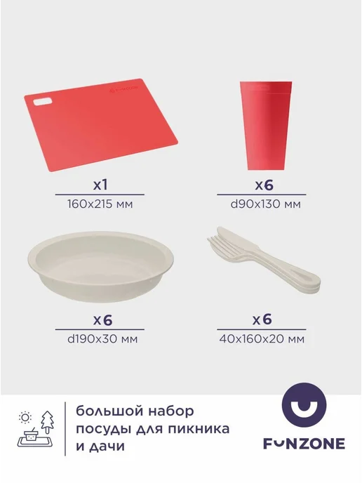 FunZone Набор для пикника 32 предм. на 6 перс, вариант, фото 2