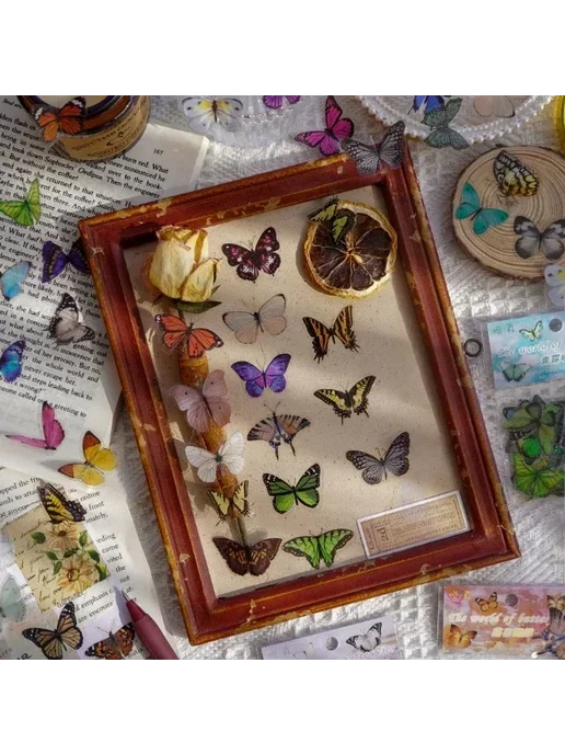 Нет бренда Набор винтажных водонепроницаемых наклеек Card Lover, серия, серый, фото 5