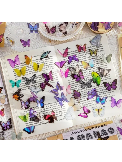 Нет бренда Набор винтажных водонепроницаемых наклеек Card Lover, серия, серый, фото 6