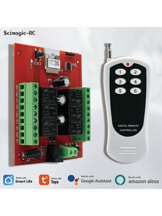 Scimagic-RC 6-канальный умный выключатель света WiFi, вариант, фото 2