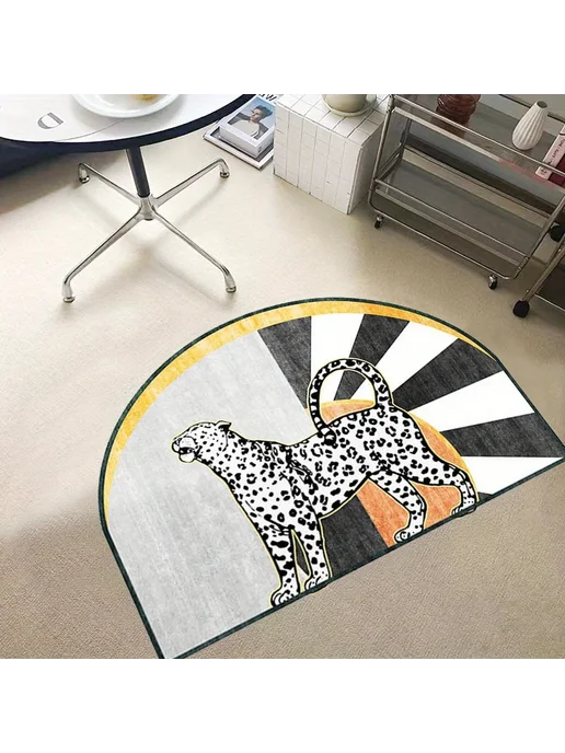 VIKAMA Коврик для прихожей серый с принтом жирафа 50x80cm 20, серый