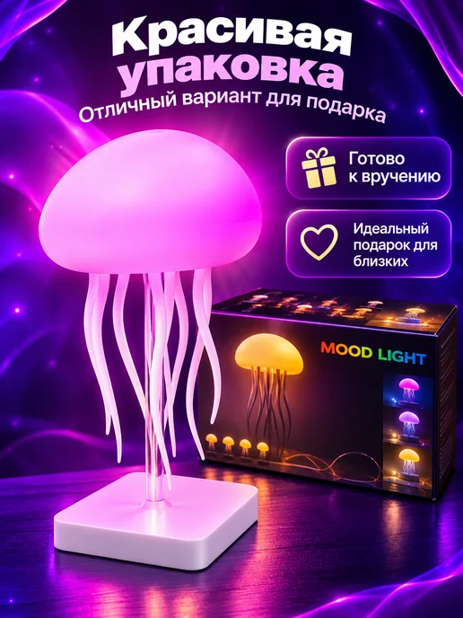 HomeByRip Ночник медуза светильник детский декоративный, синий, фото 4