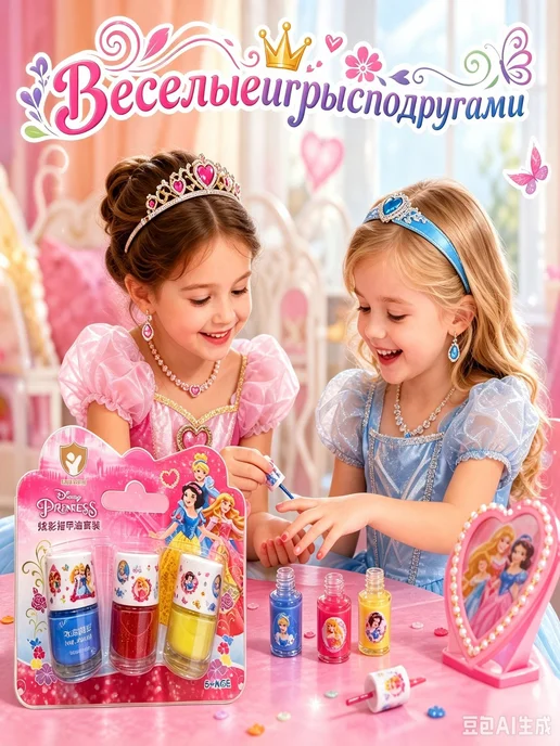 Детский лак для ногтей на водной основе, 3 цвета по 5 мл, 3 цв., 5 мл, фото 5