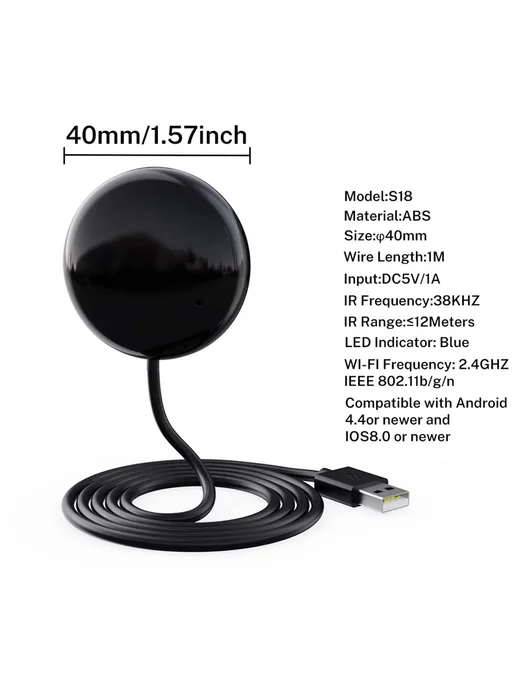 Умный ИК-пульт Tuya WiFi S18 Black, белый, фото 7
