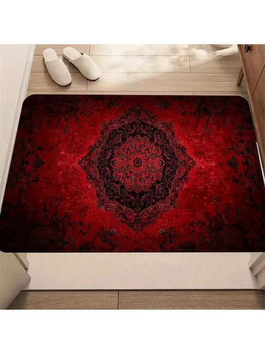Красный противоскользящий коврик для дома Красный, 60x90cm, красный, фото 4