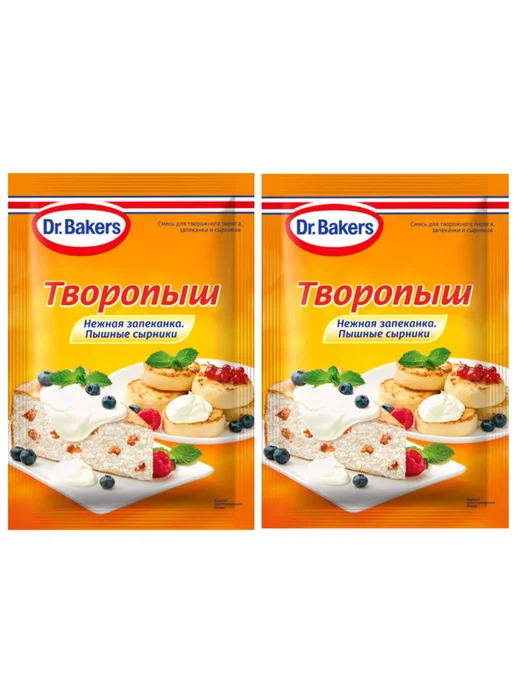 Dr. Bakers Смесь Dr.Бэкерс Творопыш, 60г 2шт, 60 г, 2 шт, фото 2