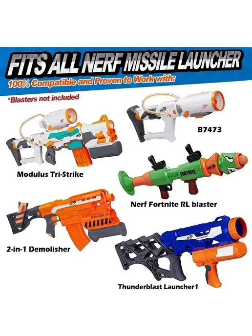 Нет бренда Набор пуль HFoam Mega-Missile для бластеров N-Strike Elite, фиолетовый, фото 2