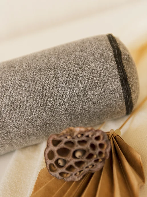 Валик Bio-Textiles болстер для йоги, с наполнителем лузги гр, коричневый, фото 4