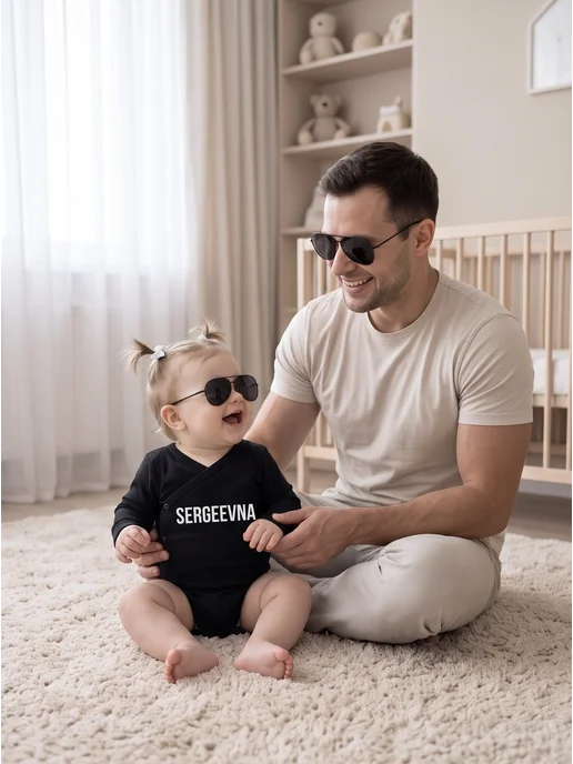 HopeStory Боди с длинным рукавом для детей с отчеством Сергеевна, вариант, фото 4