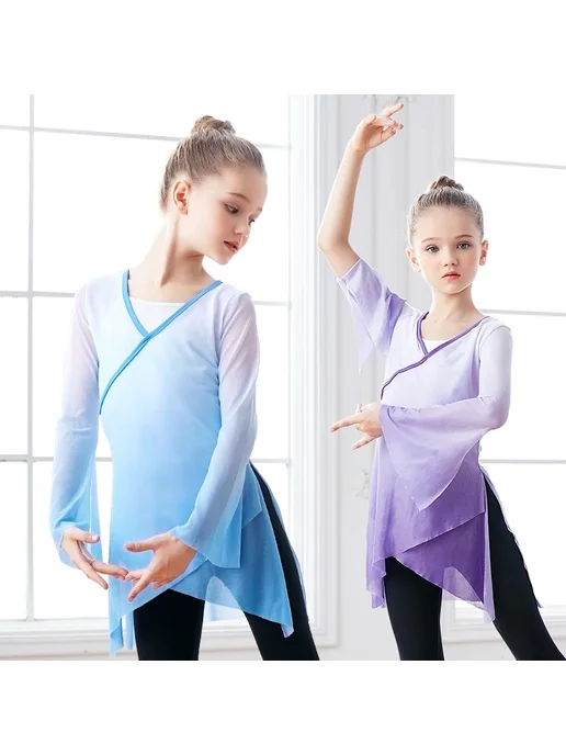 DayDance Танцевальные Топы для Девочек Сине-Зелёные, зеленый, фото 4