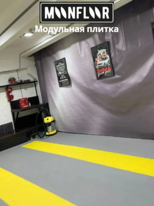 Модульная ПВХ плитка на пол (сорт II, черная, фактура " мет, черный, фото 8
