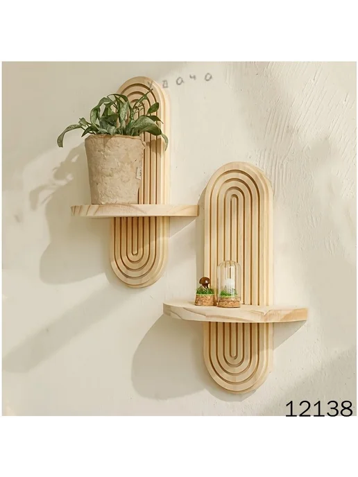 Настенная полка-домик из сосны 20×9×30 см, 20x9x30 см, фото 3