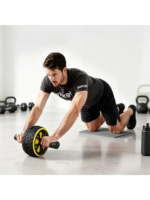 Ролик для пресса Non-Slip Ab Roller Wheel Черный, 11, синий, фото 2