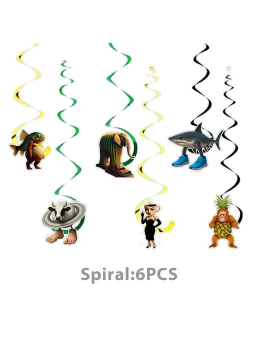 Набор шаров Potdemiel Brainrot для дня рождения 6pcs spiral, 6 шт