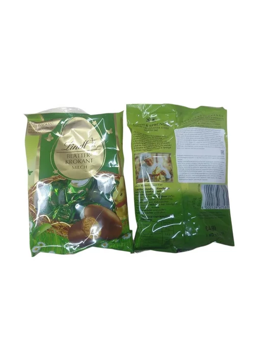 Шоколадные яйца Lindt Blätter-Krokant Milch, 85 г, 85 г, фото 2