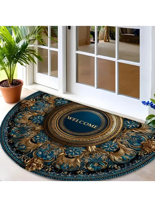 Нет бренда Круглый коврик из полиэстера для входа 40x60 см, 40x60 см, фото 3