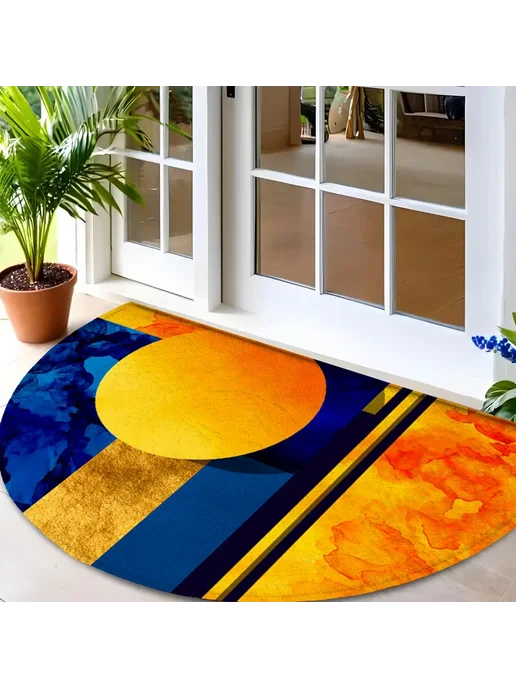 Нет бренда Круглый коврик из полиэстера для входа 40x60 см, 40x60 см, фото 4
