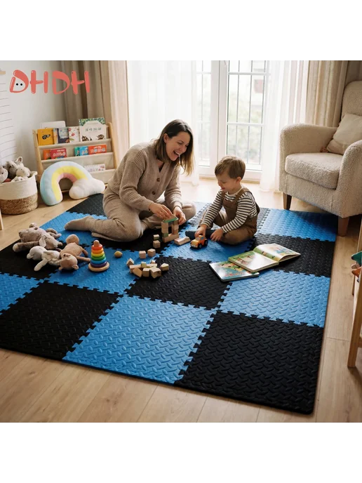 Коврик-пазл DHDH 1052 из ПВХ для детей, розовый, в упаковке 453 г, фото 2