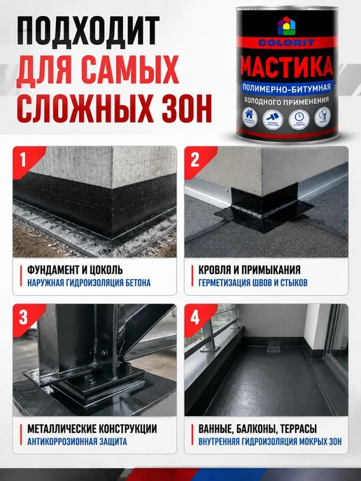 Битумная Мастика 0.8 кг, 800 г, фото 3
