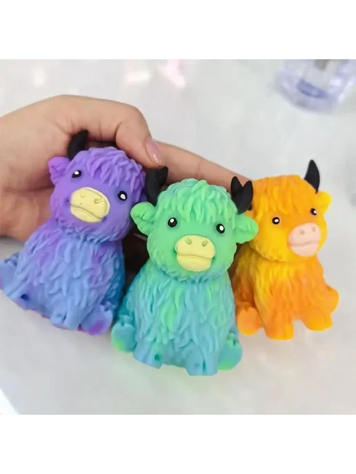 Нет бренда Антистресс игрушка-корова из пластика Розовый, A12, розовый, фото 2