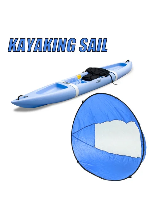 Портативный парус для лодки, Downwind, складной, синий, синий, фото 3