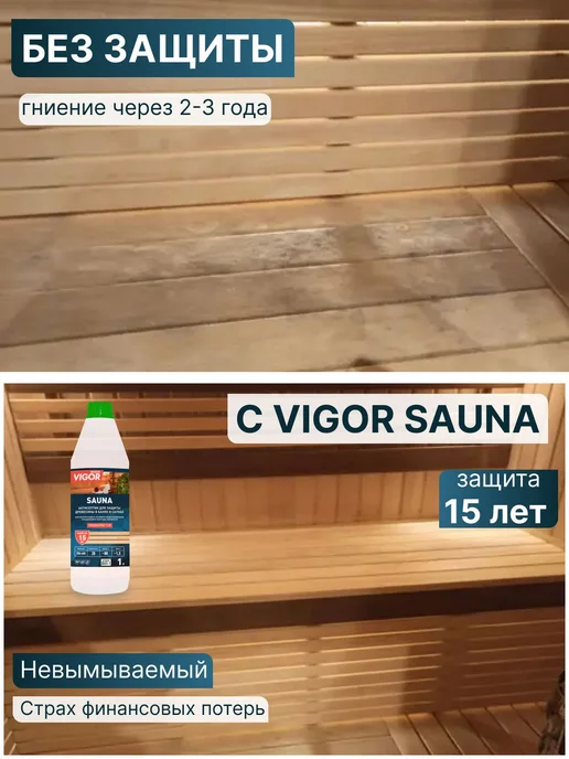 Антисептик пропитка для бани и сауны SAUNA 1л. Концентрат, 1 л, фото 2