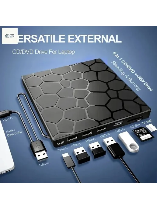 Внешний DVD привод USB 3.0 портативный, вариант, фото 4