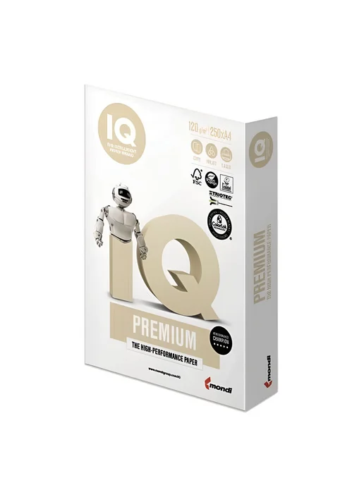 Бумага IQ Premium A4, 120 г/м², 250 листов, 1 пачка