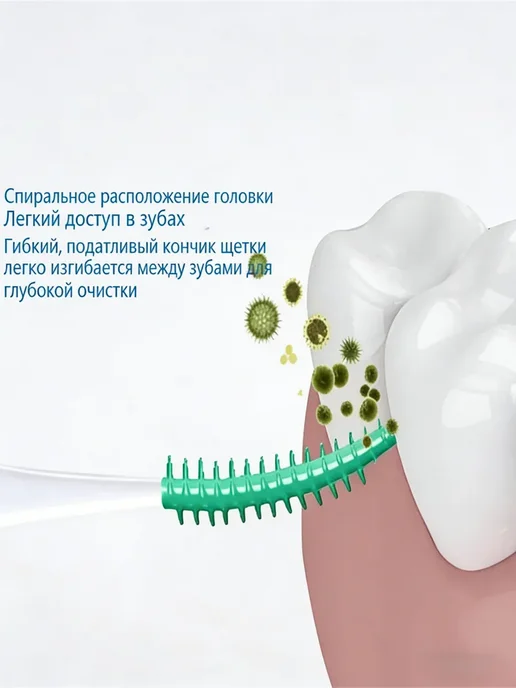 Межзубные ершики для брекетов 0.4 мм, зеленые, 200, зеленый, фото 4