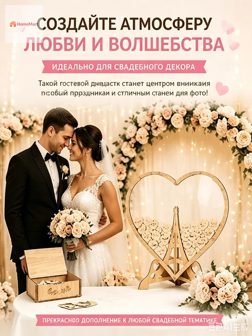 Дерево пожеланий в форме сердца, 80 листов, вариант, фото 2
