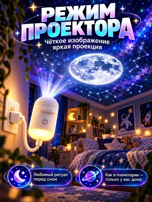 Проектор ночник звездное небо 12 проекций, вариант, фото 3