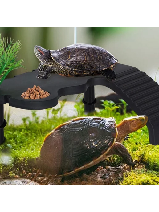 Платформа для черепах из пластика, белая, 14,5×5×10 см, 14.5x5x10 см, фото 2