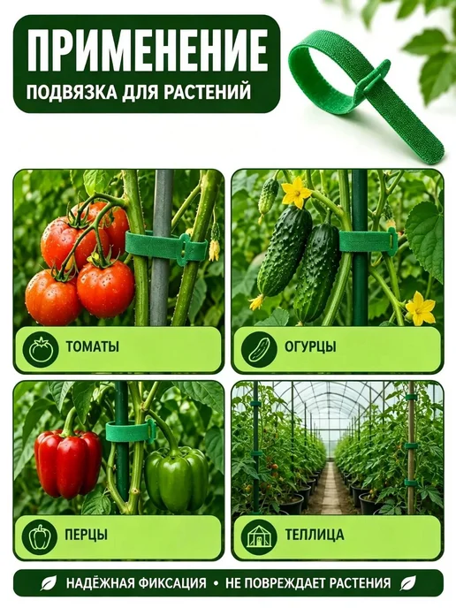 Подвязка для растений, Лента липучка,15 см, 50 шт, 50 шт, фото 2