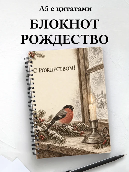 Рождественский блокнот с мотивирующими цитатами